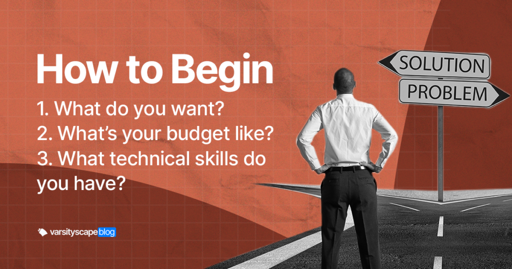 How to Begin
1. What do you want?
2. What’s your budget like?
3. What technical skills do you have?